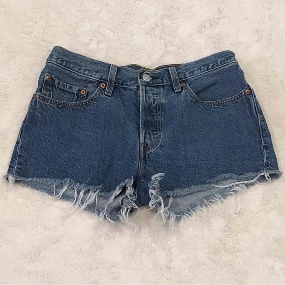 Levi’s 501 W27 (US 4/5) Denim Women’s Shorts Button Fly Cutoffs 32317-0047 - Picture 4 of 11